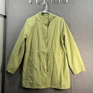 Dennis Basso Water Resistant Hooded Angrak Soft Olive Size Large